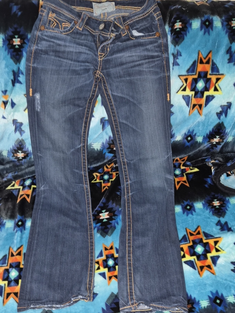 Big Star Dark Blue Bootcut Jeans with Contrast Stitching